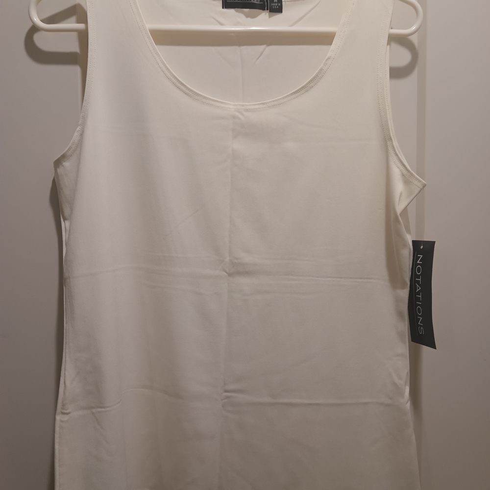 Notations Basic Women's White Tank Top